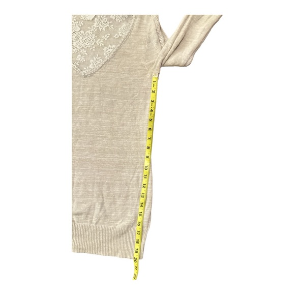 Free People Silver Mock Turtleneck Sweater With Lace Detail Women’s Size Small - Picture 4 of 11